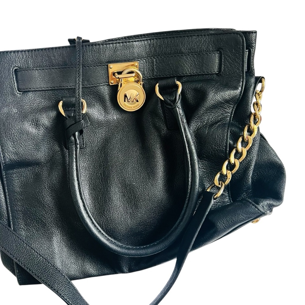 Michael Kors Black Shoulder Bag with Gold Accents - Picture 7 of 10